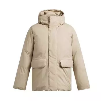 Under Armour Limitless Down Short Sleeve Jacket Casual Solid Color Hooded Long Sleeve Down Jacket Men Jackets Khaki 1384651-290 L