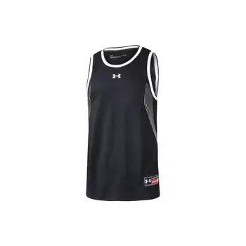 Under Armour Line Print Logo Basketball Sports Knitted Quick-Dry Breathable Vest Men vest Black 22500102-001 M
