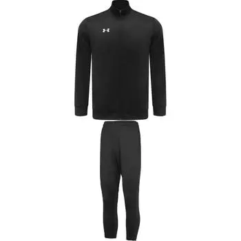 Under Armour Lined Zip Jacket Knit Straight Leg Comfortable Pants Casual Sports Set Men sets Black 21500437-001+22600701-001 M
