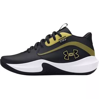 Under Armour Lockdown 7 GS Black Metallic Gold Kids Sneakers 3028513-001 36
