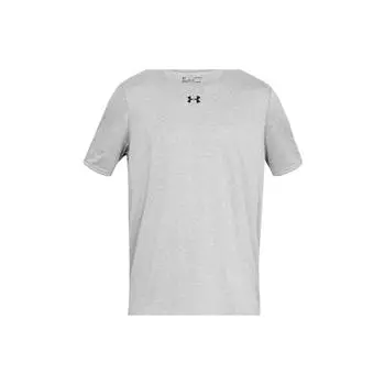 Under Armour Locker 2.0 Short Sleeve Logo Print Crew Neck T-Shirt Men Tops Gray 1305775-025 S