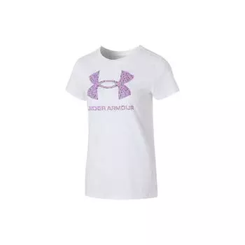 Under Armour Футболка с коротким рукавом и логотипом, дышащая, с круглым вырезом, женская, белая 1356305-108 S