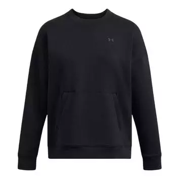 Under Armour Logo Comfortable Crew Neck Pullover Knit Sweatshirt Women sweatshirt Black 1389288-001 XS