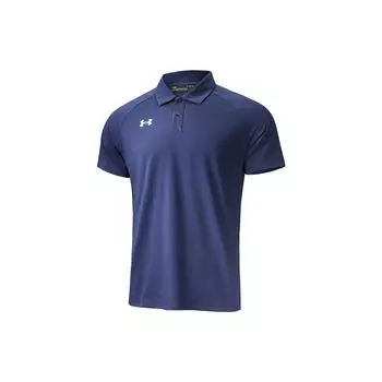 Under Armour Logo Embossed Regular Fit Straight Leg Knit Polo Shirt Men Polo Shirts Academy-Blue 22500515-408 M