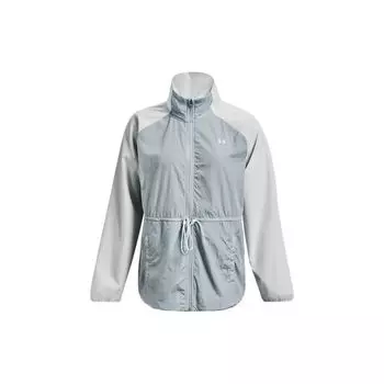 Under Armour Logo Embroidered Semi-Transparent Tie-Dye Jacket Women jackets Gray 1378622-006 L