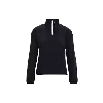Under Armour Флисовая тренировочная куртка с логотипом и полумолнией, женская верхняя одежда, черная 1365776-001 M