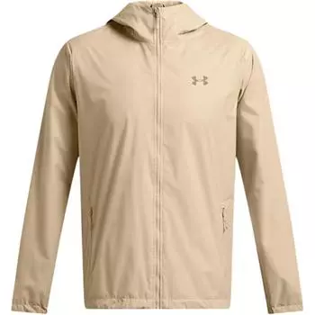 Under Armour Logo Hooded Long Sleeve Jacket Men jackets Beige 1321439-289 L