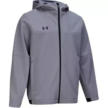 Under Armour Logo Hooded Woven Fleece Windbreaker Jacket Unisex jackets Titanium-Gray 24600408-024 L