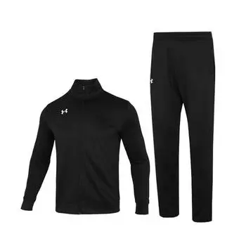 Under Armour Logo Knitted Jacket And Pants Casual Sports Set Men sets Black 21500437-001+23600703-001 S