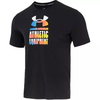Under Armour Logo Letter Round Neck Breathable Drop Shoulder Short Sleeve T-Shirt Men T-Shirts Black 1390164-001 M