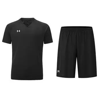 Under Armour Logo Pattern Daily Running Loose Fit Short Sleeve Jersey Casual Sports Set Unisex sports set Black 21500524-001+24500204-001 M