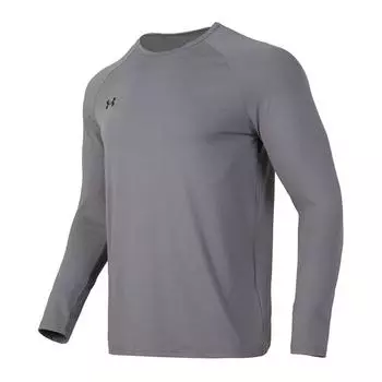Under Armour Logo Pattern Knitted Breathable Long Sleeve T-Shirt Men Tops Gray 24600601-024 2XL