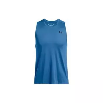 Under Armour Logo Pattern Loose Fit Quick-Dry Soft Sweat-Wicking Sleeveless Tank Top Men tank tops Blue 1382795-406 L