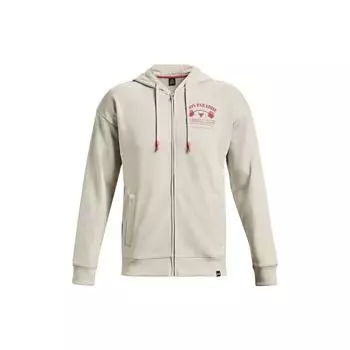 Under Armour Logo Print Casual Sports Hooded Jacket Men jackets Beige 1376051-110 M