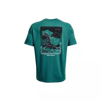 Under Armour Logo Print Crew Neck Short Sleeve T-Shirt Men Tops Aqua-Green 1370533-452 XL