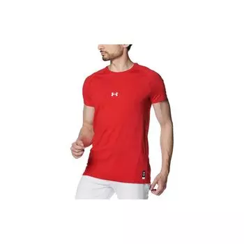 Under Armour Logo Print Crew Neck Short Sleeve T-Shirt Men T-Shirts Red 1384732-600 XL