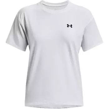 Under Armour Logo Print Crew Neck Short Sleeve T-Shirt Women T-Shirts White 1376938-100 M