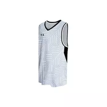 Under Armour Logo Print Дышащая свободная баскетбольная майка для мужчин, белые 23500102-100 M