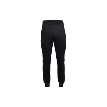 Under Armour Logo Print Elastic Waist Cuffed Joggers Men Joggers Black 1323454-001 M