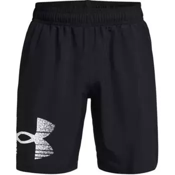 Under Armour Logo Print Эластичные прямые повседневные шорты мужские шорты черные 1377139-003 L