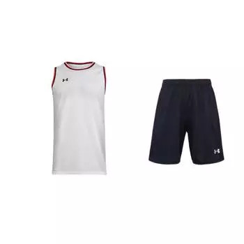 Under Armour Logo Print Loose Knit Breathable Tank Top Training Shorts Casual Sports Set Men sets 21500201-001+21500101-100 S