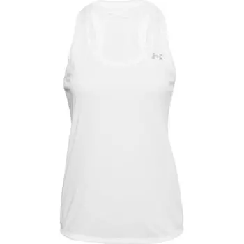Under Armour Logo Print Solid безрукавка майка женская топы белый 1358539-100 XXL