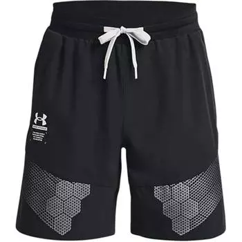 Under Armour Logo Print Straight Leg Training Shorts Men Shorts Black 1370416-001 S