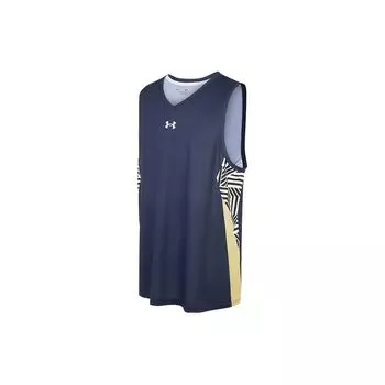 Under Armour Logo Print V-образный вырез Color Block QuickDry Training Running Fitness Basketball Майка для мужчин Майки-топы Синий 23500101-408 S
