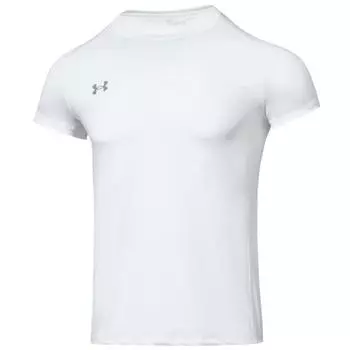 Under Armour Logo Сплошной цвет Повседневная свободная футболка с круглым вырезом с коротким рукавом Мужские топы 23500506-100 4XL