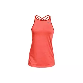 Under Armour Логотип печати однотонный быстросохнущий безрукавный спортивный топ женский оранжевый-красный 1317286-877 L