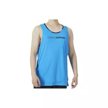 Under Armour Логотип печати однотонный спортивный быстросохнущий дышащий жилет мужской жилет синий 1356866-428 XL