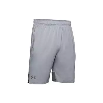 Under Armour Логотип с эластичной талией, однотонные, средней посадки, свободные шорты с карманами, мужские шорты, серые 1351805-011 XL