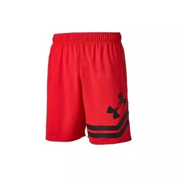Under Armour Логотип с полосатым принтом, быстросохнущие, спортивные, повседневные, удобные, впитывающие пот, баскетбольные шорты, мужские шорты, красные 1351285-600 XL