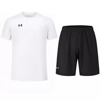 Under Armour Loose Fit Crew Neck Running T-Shirt And Shorts Casual Sports Set Unisex sets 21500525-100+23500203-001 M