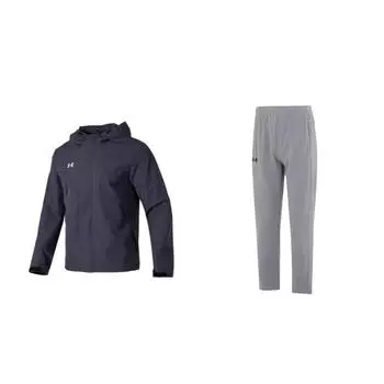 Under Armour Loose Fit Waterproof Warm Training Jacket Lightweight Classic Design Versatile Simple Casual Sports Suit 23600401-013+23600703-014 XL