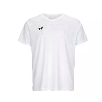Under Armour Mens Training Series Striped Logo Print Comfortable V-Neck Short Sleeve T-Shirt Unisex Tops White 25500519-100 2XL