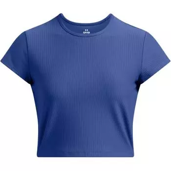 Under Armour Meridian Rib Round Neck Casual Solid Color Breathable Short Sleeve T-Shirt Women tops Tech-Blue 1386615-432 XL