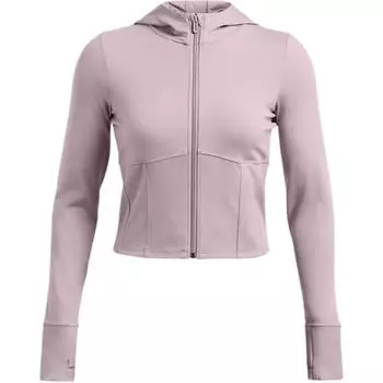 Under Armour Meridian Simple Solid Color Quick-Dry Knitted Hoodie Jacket Women jackets Lithe-Gray 1386618-015 XL