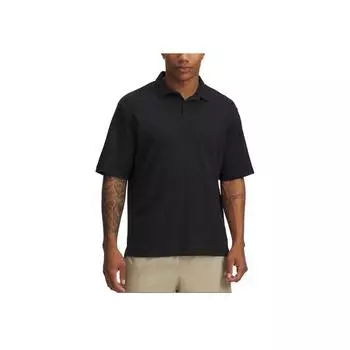 Under Armour Meridian Soft Series Solid Color Breathable Versatile Short Sleeve Polo Shirt Men Polo Shirts Black 6005521-001 L