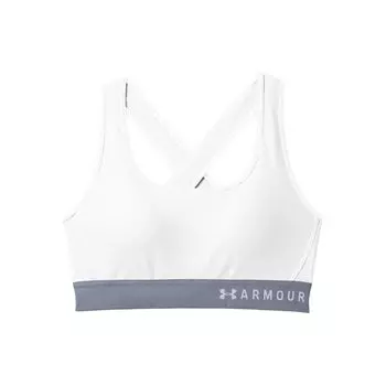Under Armour Mid Crossback спортивный бюстгальтер с подкладкой средняя поддержка женское нижнее белье белый 1307200-100 XS
