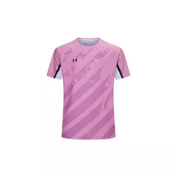 Under Armour Минималистичный логотип с принтом для повседневного спорта, бега, фитнеса, велоспорта, футболка унисекс, топы, розовый цвет 24500504-638 M