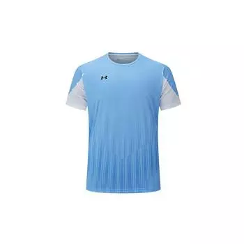 Under Armour Минималистичный логотип с принтом для фитнеса, бега, велоспорта, полосатая футболка с круглым вырезом и коротким рукавом, унисекс, топы Manchester-Blue 24500507-465 L
