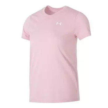 Under Armour Модная Удобная Дышащая Свободная Футболка с Коротким Рукавом Женские Топы Розовая 1384231-647 S