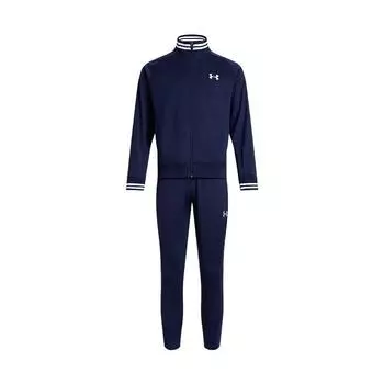 Under Armour Модный топ с воротником-стойкой и застежкой-молнией, длинный рукав, удобные простые полосатые брюки, повседневный спортивный костюм, костюм унисекс, темно-синий 1389369-410 XXL