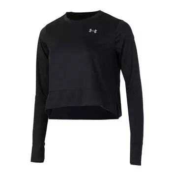 Under Armour Мягкая и удобная дышащая укороченная футболка с длинным рукавом Женские топы Черный 1387252-001 S