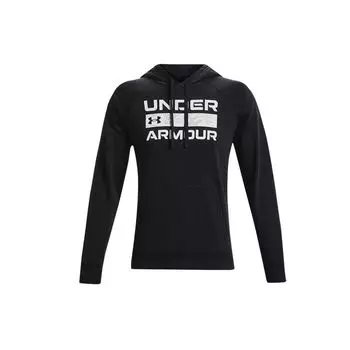 Under Armour Мужская флисовая толстовка с капюшоном с логотипом Rival, черная 1366363-001 L