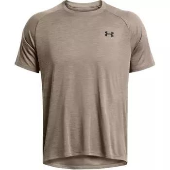 Under Armour Мужская футболка с коротким рукавом Ua Tech™ Удобная Простая Приятная к коже Круглый вырез Топы Серо-коричневый Черный 1382796-200 XL
