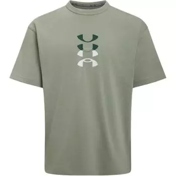 Under Armour Мужская футболка с коротким рукавом и круглым вырезом, спортивная повседневная с графическим логотипом UA, цвет джунгли-зеленый 6007603-504 XL