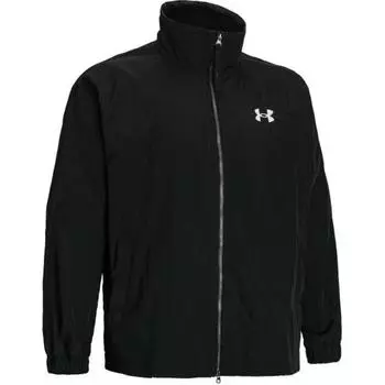 Under Armour Мужская куртка с длинным рукавом и воротником-стойкой с логотипом на молнии, черная 1387995-001 XL