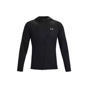 Under Armour Мужская однотонная беговая куртка с капюшоном, черная 1365620-001 XXXL